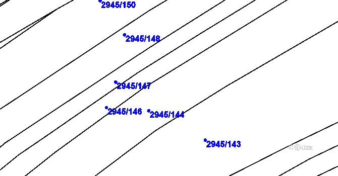Parcela st. 2945/145 v KÚ Boršice u Buchlovic, Katastrální mapa