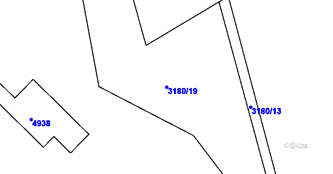 Parcela st. 3180/19 v KÚ Boršice u Buchlovic, Katastrální mapa