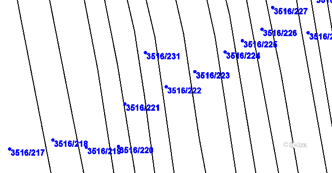Parcela st. 3516/222 v KÚ Boršice u Buchlovic, Katastrální mapa