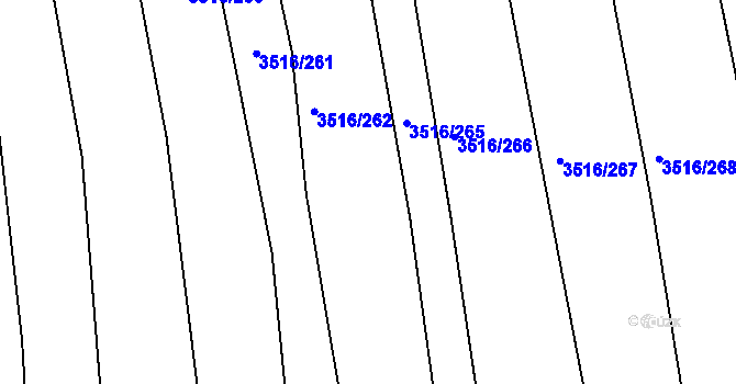 Parcela st. 3516/263 v KÚ Boršice u Buchlovic, Katastrální mapa