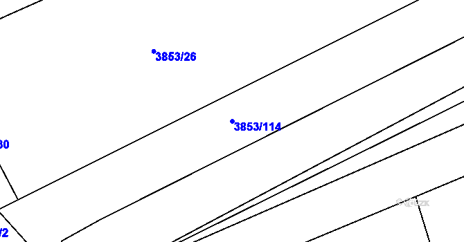 Parcela st. 3853/114 v KÚ Boršice u Buchlovic, Katastrální mapa
