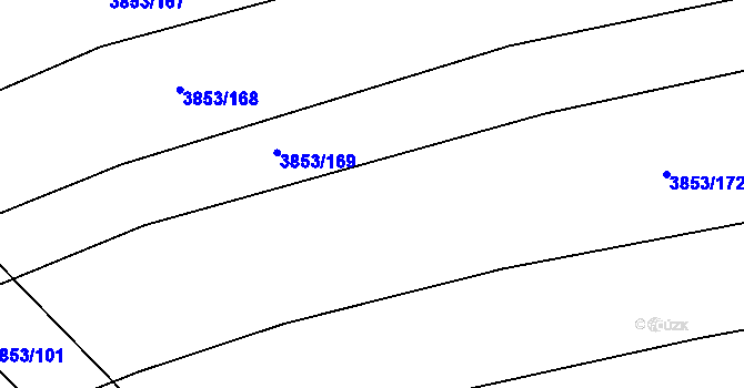 Parcela st. 3853/170 v KÚ Boršice u Buchlovic, Katastrální mapa