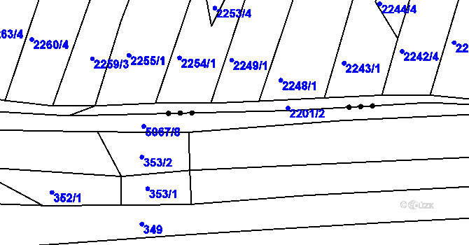 Parcela st. 5067/1 v KÚ Boršice u Buchlovic, Katastrální mapa