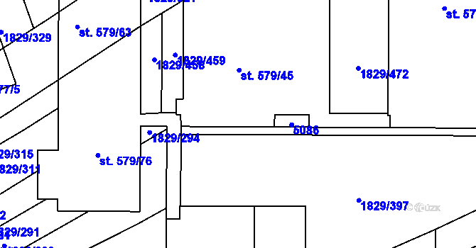Parcela st. 579/78 v KÚ Boršice u Buchlovic, Katastrální mapa