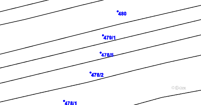 Parcela st. 478/5 v KÚ Boršice u Buchlovic, Katastrální mapa