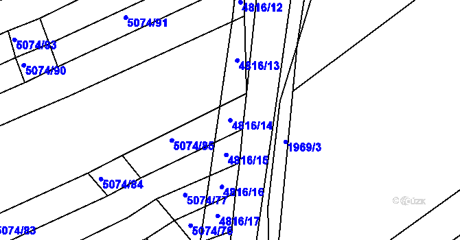 Parcela st. 4816/14 v KÚ Boršice u Buchlovic, Katastrální mapa