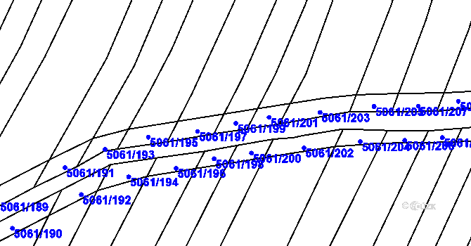 Parcela st. 5061/199 v KÚ Boršice u Buchlovic, Katastrální mapa