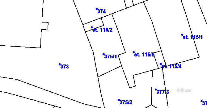 Parcela st. 375/1 v KÚ Boršov u Moravské Třebové, Katastrální mapa