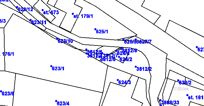 Parcela st. 3812/7 v KÚ Boršov u Moravské Třebové, Katastrální mapa