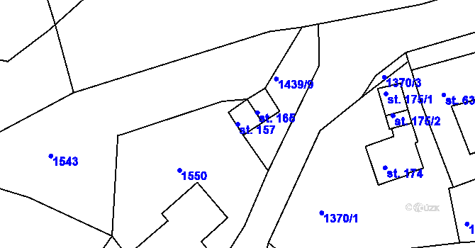 Parcela st. 157 v KÚ Boršov, Katastrální mapa