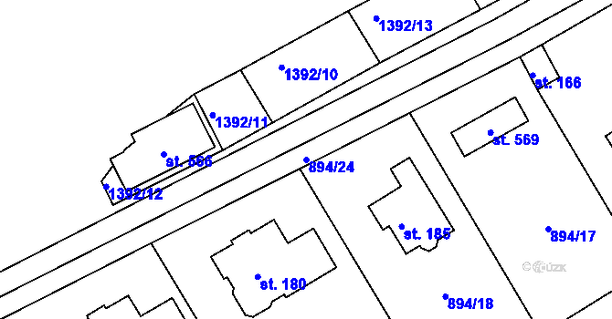 Parcela st. 894/24 v KÚ Boršov, Katastrální mapa