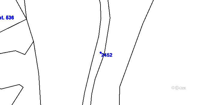 Parcela st. 2452 v KÚ Boršov, Katastrální mapa