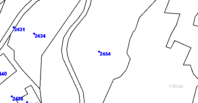 Parcela st. 2454 v KÚ Boršov, Katastrální mapa