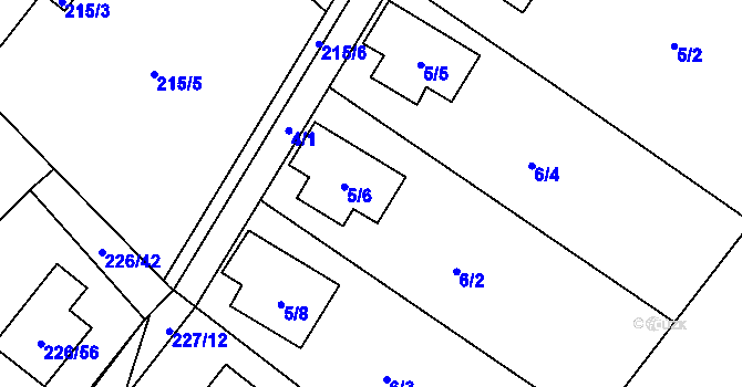 Parcela st. 5/3 v KÚ Boršov nad Vltavou, Katastrální mapa