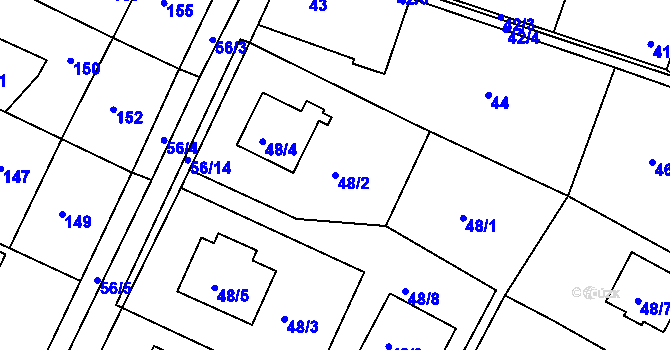 Parcela st. 48/2 v KÚ Boršov nad Vltavou, Katastrální mapa