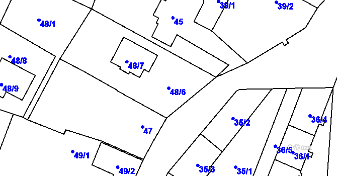 Parcela st. 48/6 v KÚ Boršov nad Vltavou, Katastrální mapa