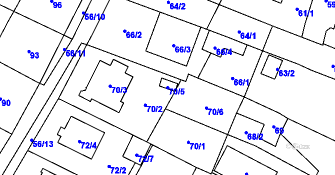 Parcela st. 70/5 v KÚ Boršov nad Vltavou, Katastrální mapa