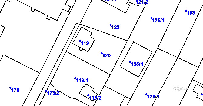 Parcela st. 120 v KÚ Boršov nad Vltavou, Katastrální mapa