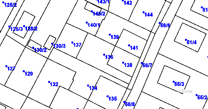 Parcela st. 136 v KÚ Boršov nad Vltavou, Katastrální mapa