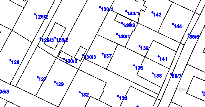Parcela st. 137 v KÚ Boršov nad Vltavou, Katastrální mapa