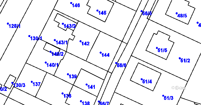 Parcela st. 144 v KÚ Boršov nad Vltavou, Katastrální mapa