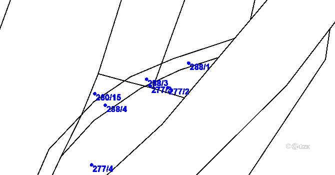 Parcela st. 277/2 v KÚ Boršov nad Vltavou, Katastrální mapa