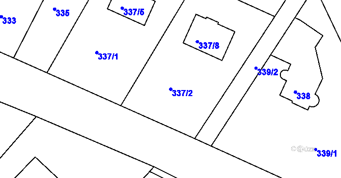 Parcela st. 337/2 v KÚ Boršov nad Vltavou, Katastrální mapa
