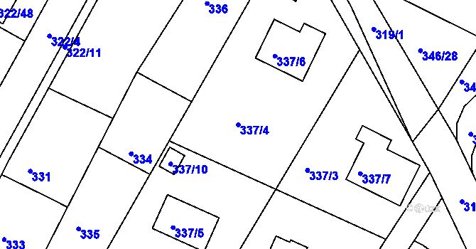 Parcela st. 337/4 v KÚ Boršov nad Vltavou, Katastrální mapa