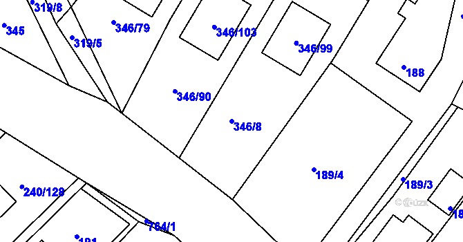 Parcela st. 346/8 v KÚ Boršov nad Vltavou, Katastrální mapa