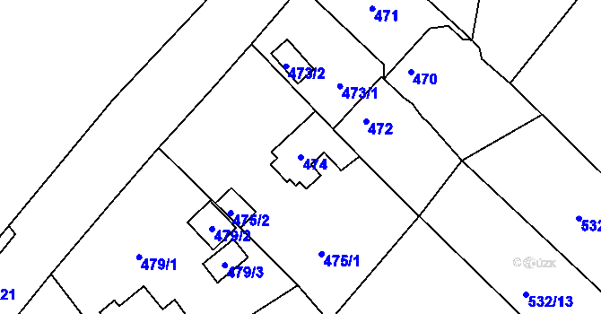 Parcela st. 474 v KÚ Boršov nad Vltavou, Katastrální mapa