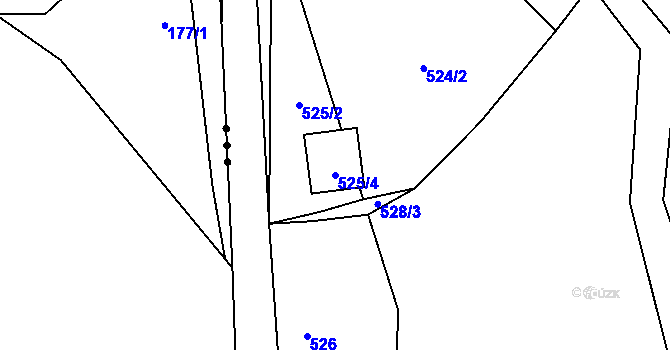 Parcela st. 525/4 v KÚ Boršov nad Vltavou, Katastrální mapa