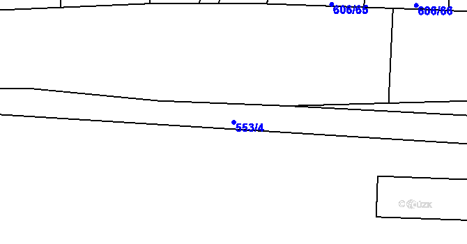 Parcela st. 553/4 v KÚ Boršov nad Vltavou, Katastrální mapa