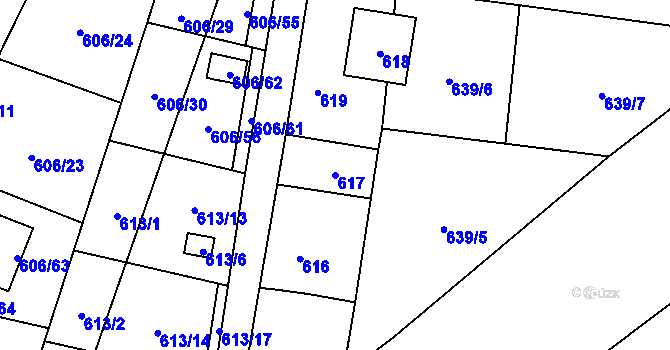 Parcela st. 617 v KÚ Boršov nad Vltavou, Katastrální mapa