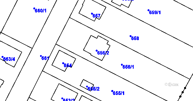 Parcela st. 656/2 v KÚ Boršov nad Vltavou, Katastrální mapa