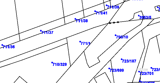 Parcela st. 771/1 v KÚ Boršov nad Vltavou, Katastrální mapa