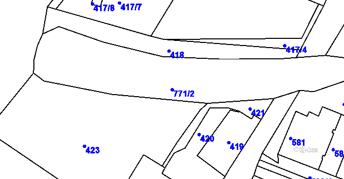 Parcela st. 771/2 v KÚ Boršov nad Vltavou, Katastrální mapa