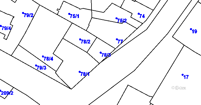 Parcela st. 78/3 v KÚ Boršov nad Vltavou, Katastrální mapa