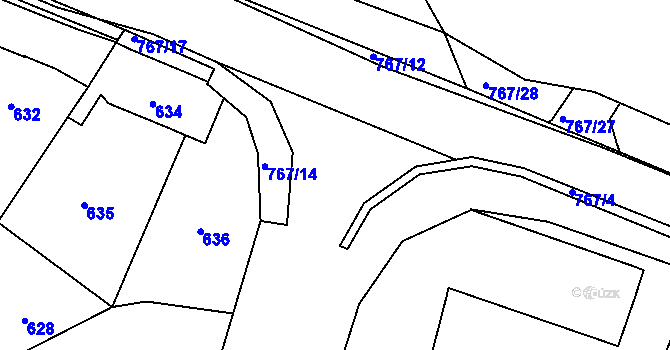 Parcela st. 767/6 v KÚ Boršov nad Vltavou, Katastrální mapa