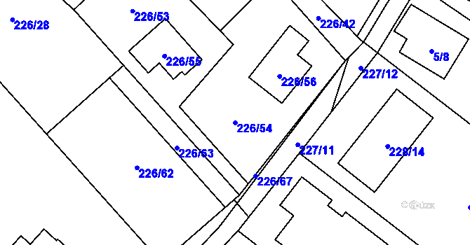 Parcela st. 226/54 v KÚ Boršov nad Vltavou, Katastrální mapa