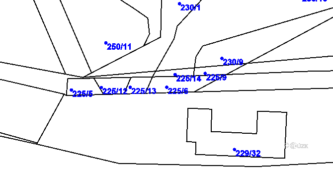 Parcela st. 225/6 v KÚ Boršov nad Vltavou, Katastrální mapa