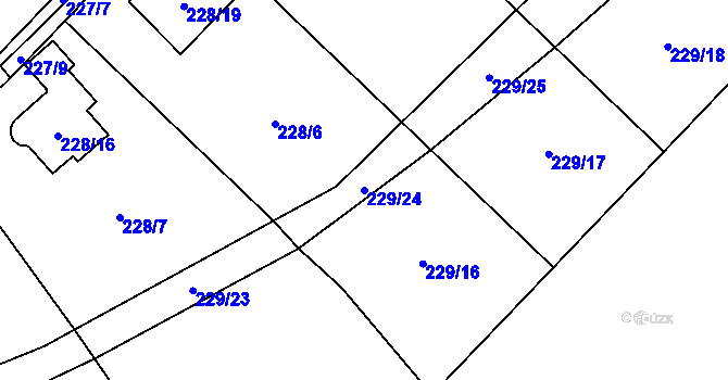 Parcela st. 229/24 v KÚ Boršov nad Vltavou, Katastrální mapa