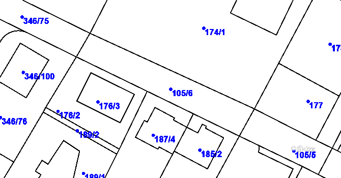 Parcela st. 105/6 v KÚ Boršov nad Vltavou, Katastrální mapa