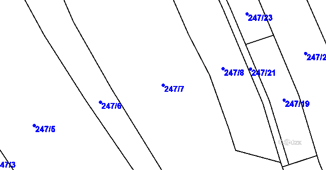 Parcela st. 247/7 v KÚ Boršov nad Vltavou, Katastrální mapa