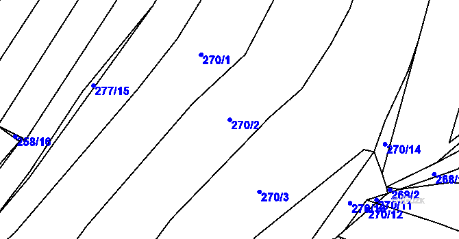 Parcela st. 270/2 v KÚ Boršov nad Vltavou, Katastrální mapa