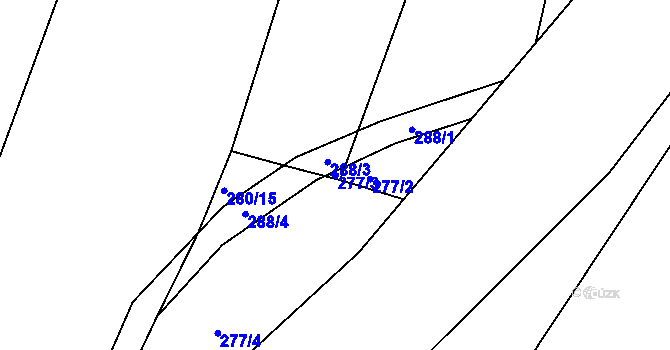 Parcela st. 277/3 v KÚ Boršov nad Vltavou, Katastrální mapa