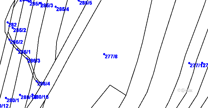 Parcela st. 277/8 v KÚ Boršov nad Vltavou, Katastrální mapa