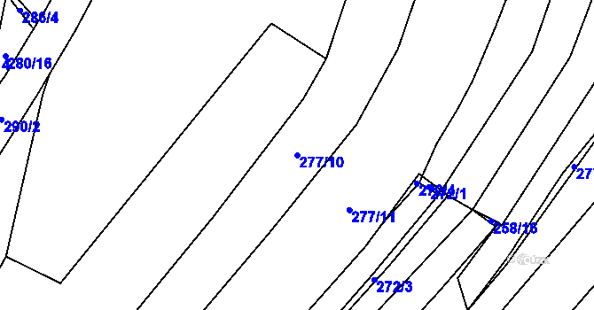 Parcela st. 277/10 v KÚ Boršov nad Vltavou, Katastrální mapa