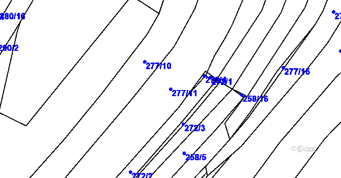 Parcela st. 277/11 v KÚ Boršov nad Vltavou, Katastrální mapa