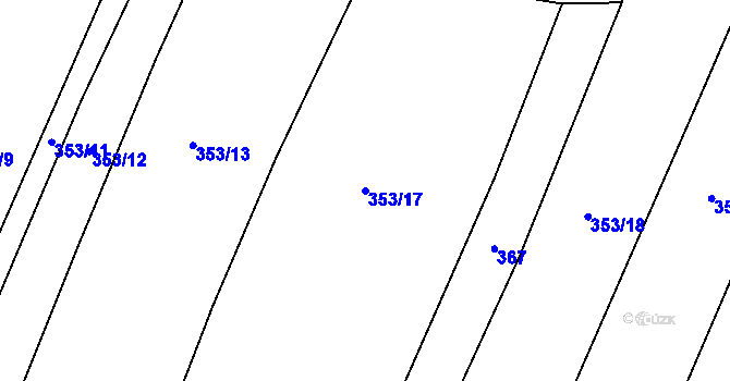 Parcela st. 353/17 v KÚ Boršov nad Vltavou, Katastrální mapa