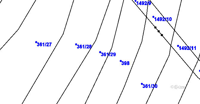 Parcela st. 361/29 v KÚ Boršov nad Vltavou, Katastrální mapa